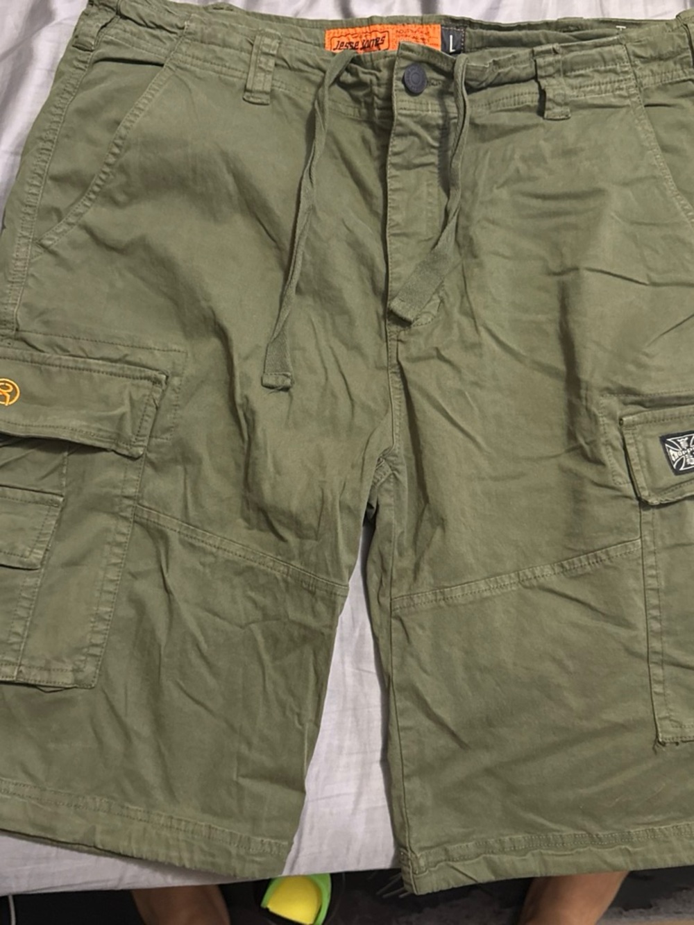 Olive Green Cargo Shorts - Men